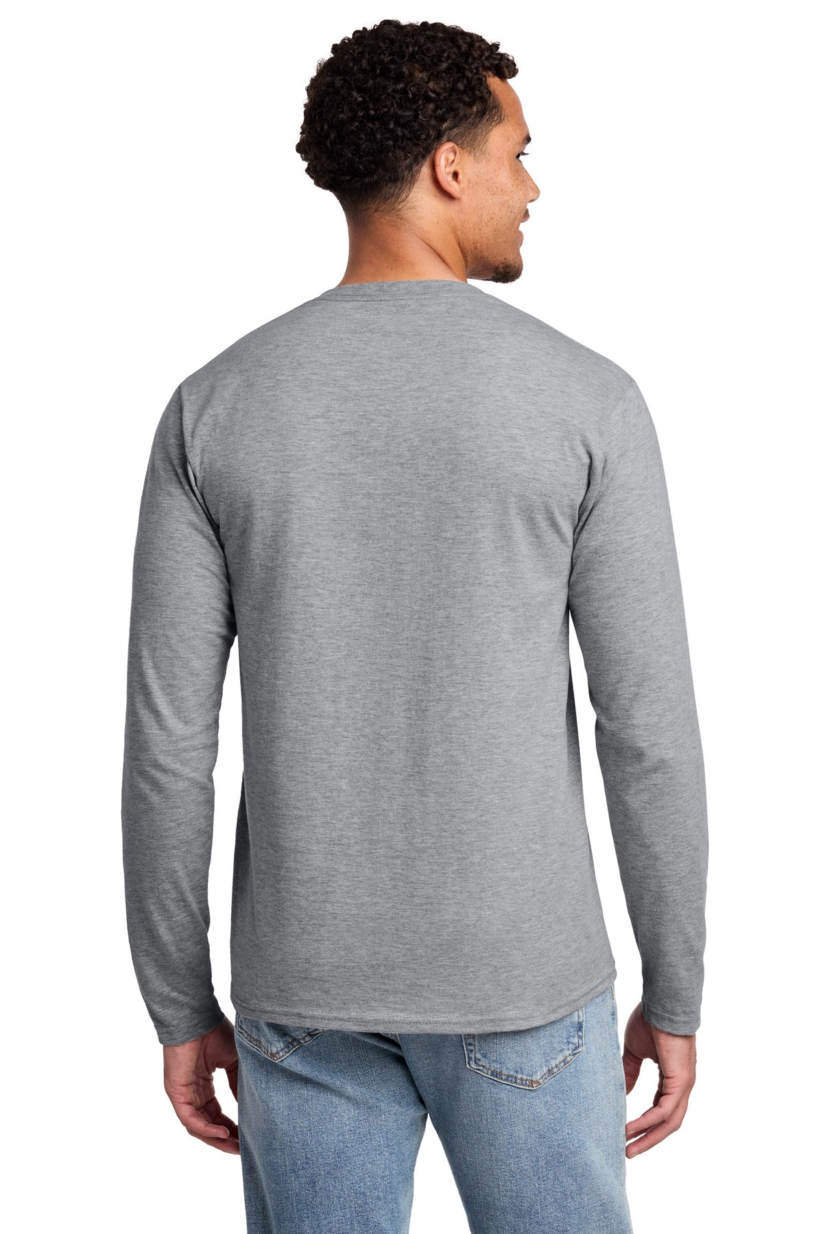 Athletic Hthr Port & Co Long Sleeve Fan Favorite Tee. PC450LS