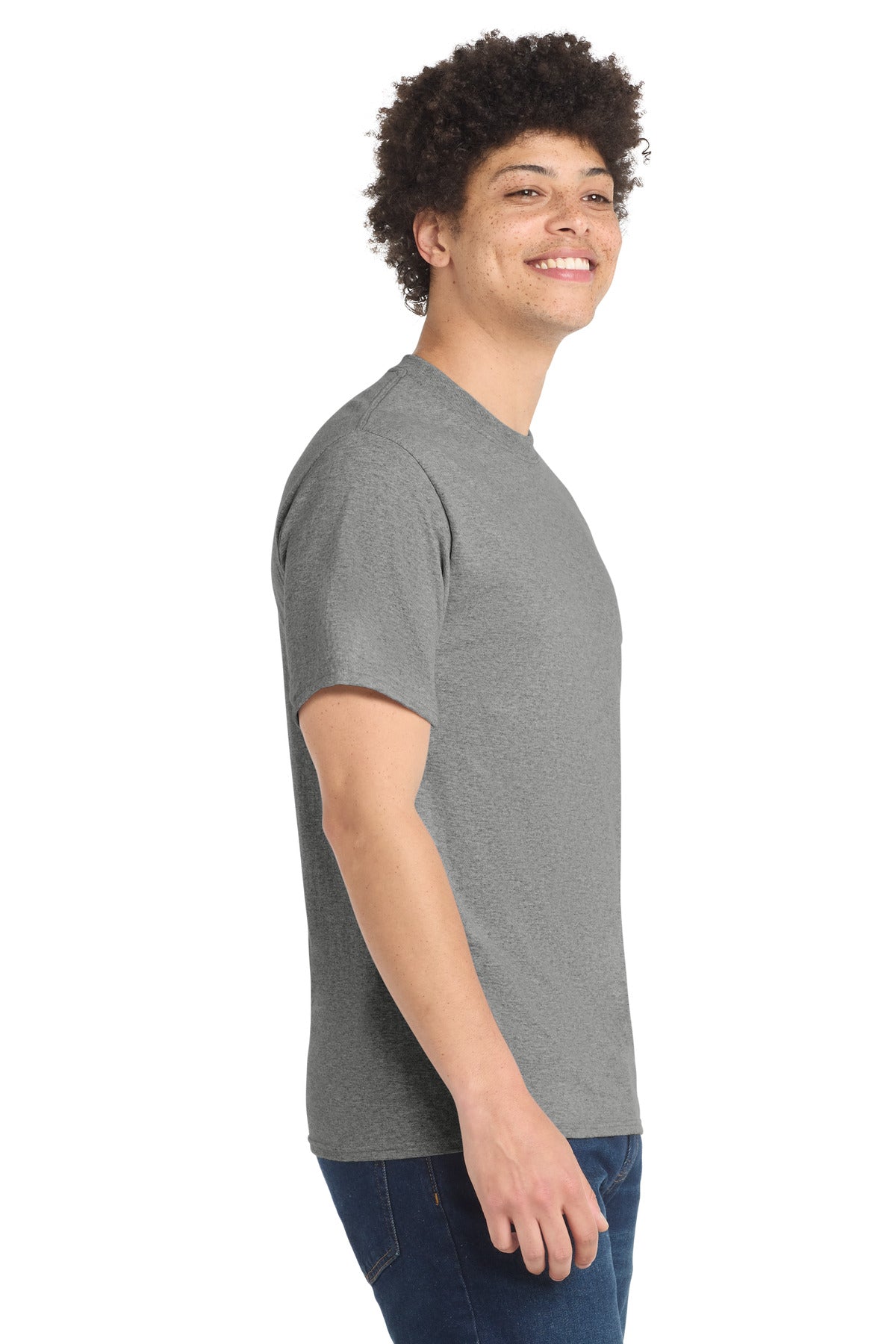 Athletic Hthr Port & Co Tall Core Blend Tee. PC55T