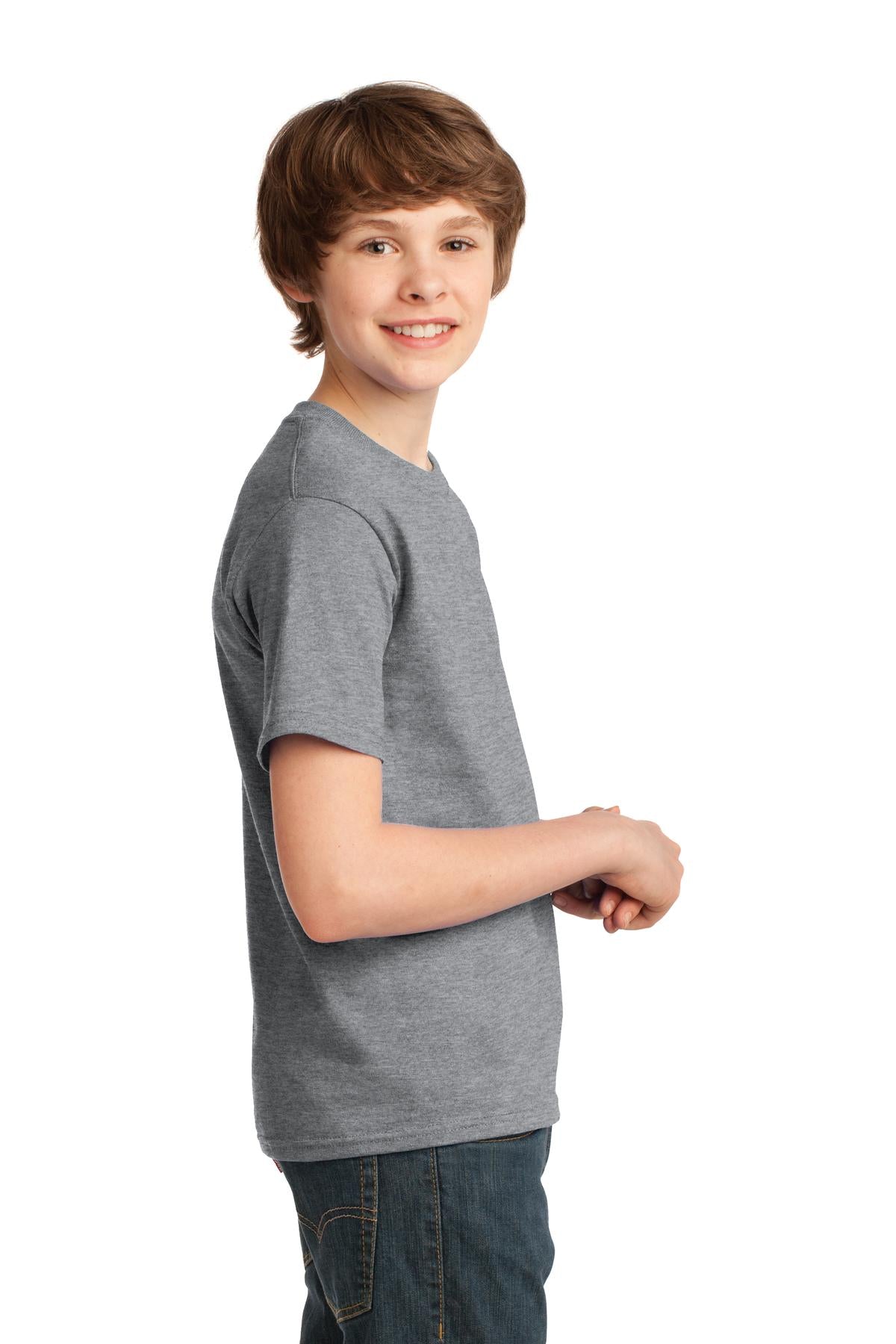 Athletic Hthr Port & Co Youth Essential Tee. PC61Y
