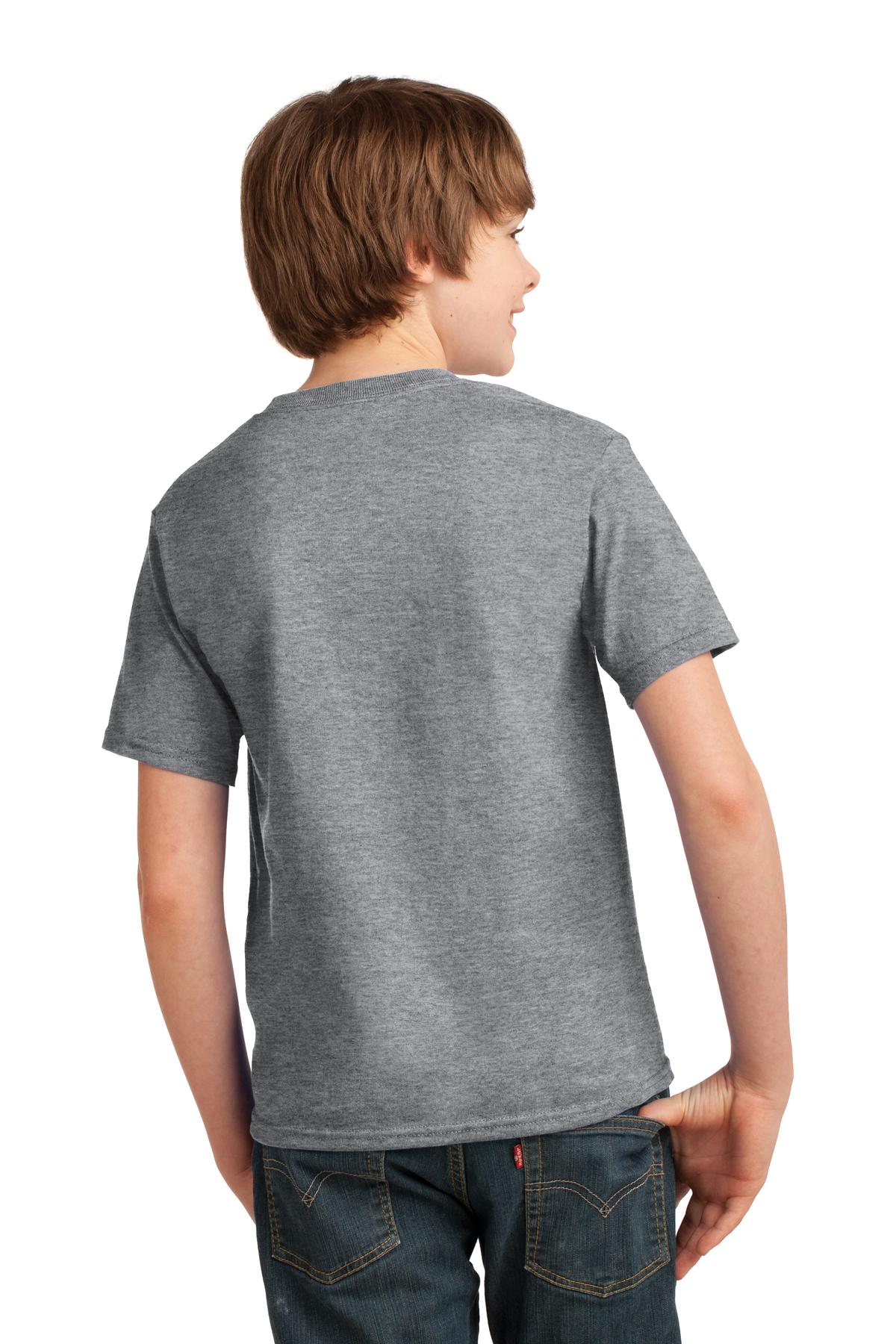 Athletic Hthr Port & Co Youth Essential Tee. PC61Y