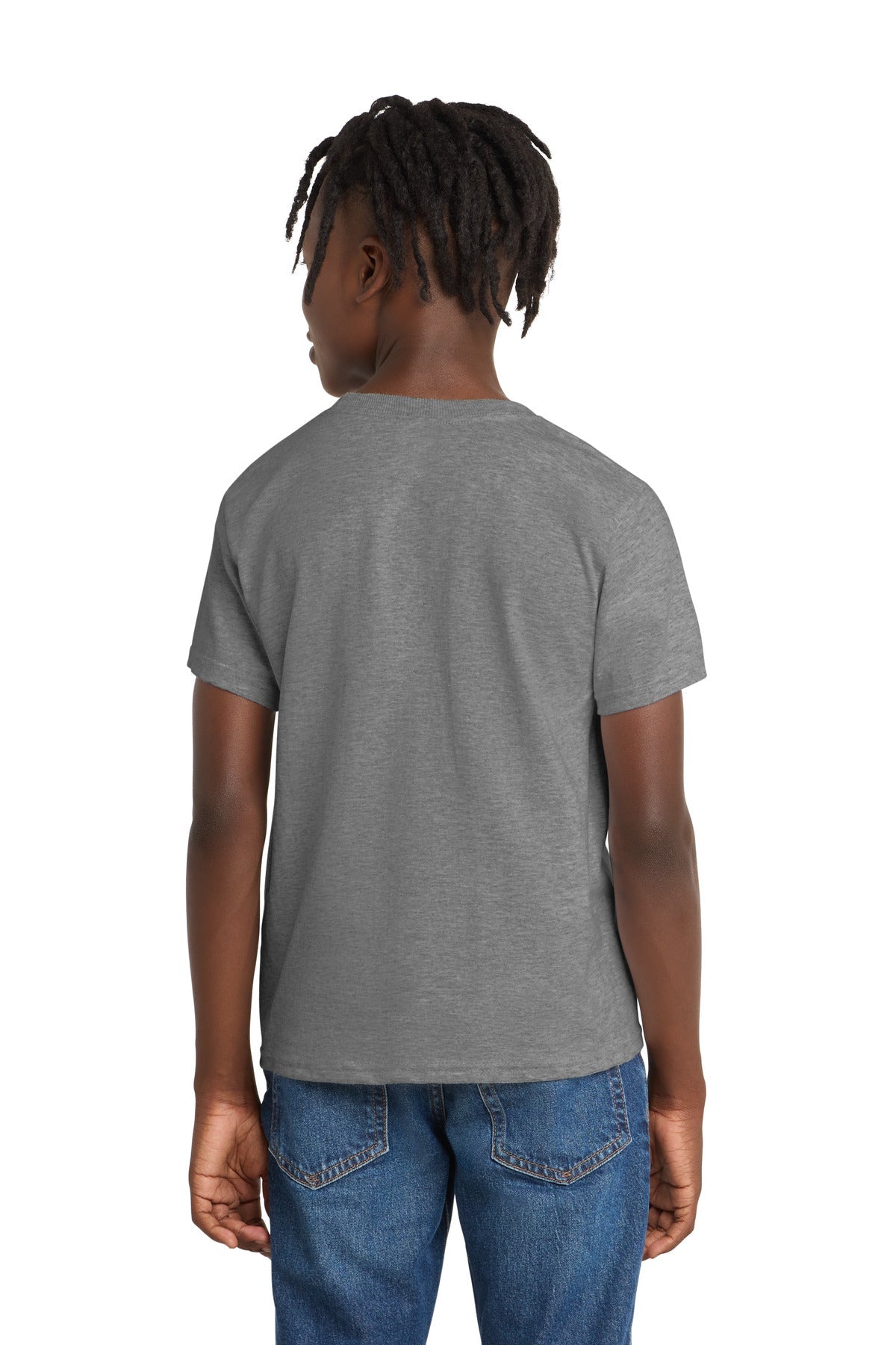 Athletic Hthr Port & Co Youth Essential Tee. PC61Y