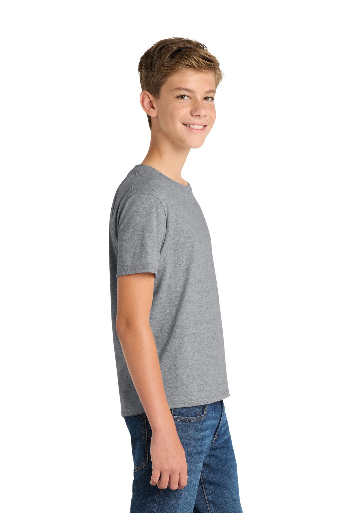 Athletic Hthr Port & Co Youth Fan Favorite Tee. PC450Y