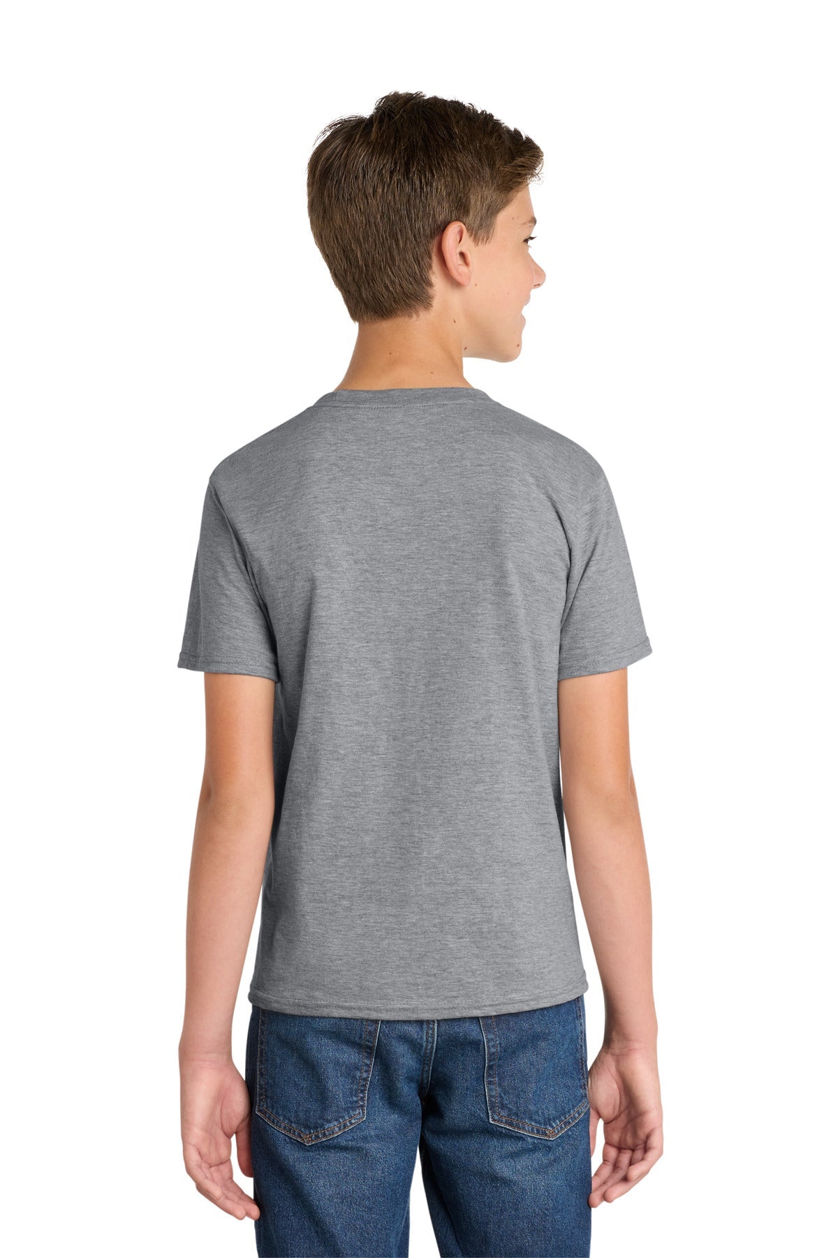 Athletic Hthr Port & Co Youth Fan Favorite Tee. PC450Y