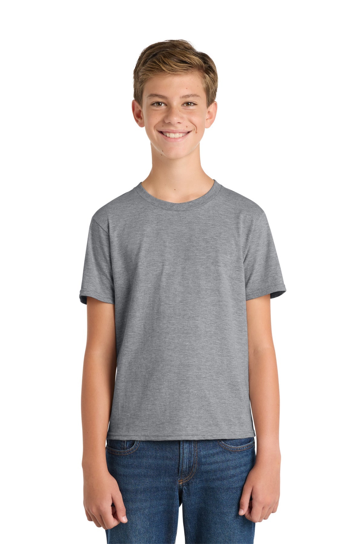 Athletic Hthr Port & Co Youth Fan Favorite Tee. PC450Y