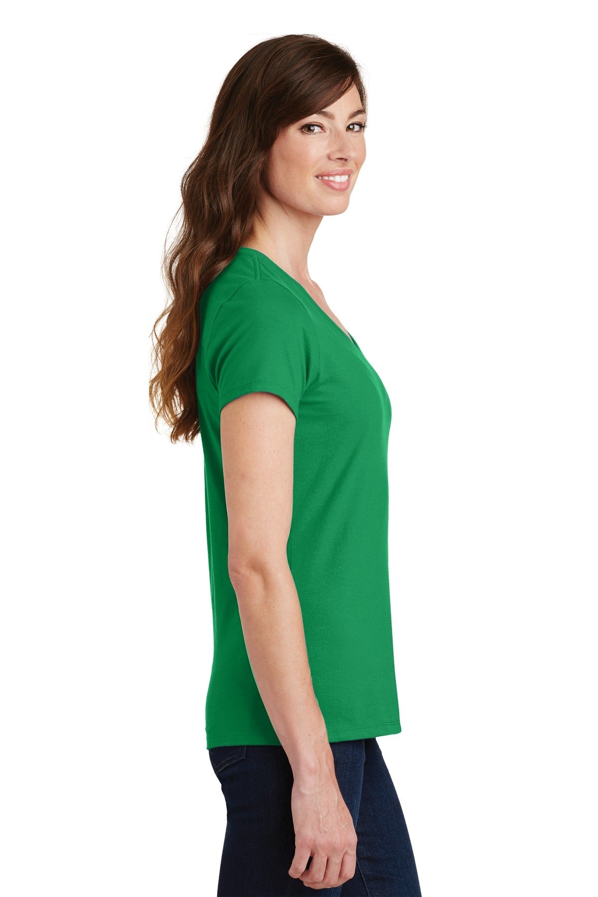 Athletic Kelly Port & Co Women's Fan Favorite V-Neck Tee. LPC450V