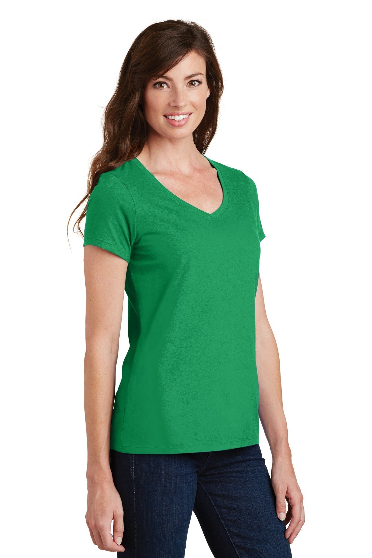 Athletic Kelly Port & Co Women's Fan Favorite V-Neck Tee. LPC450V