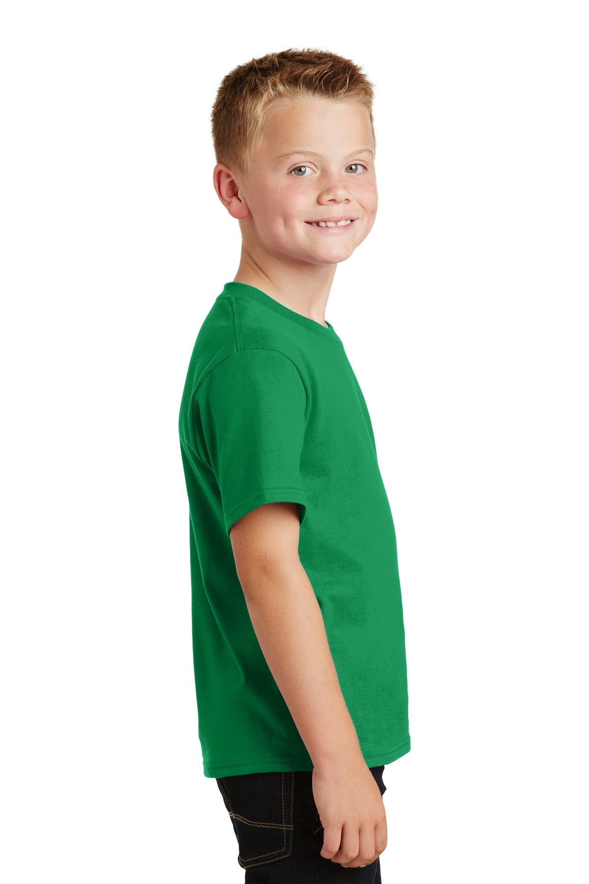 Athletic Kelly Port & Co Youth Fan Favorite Tee. PC450Y