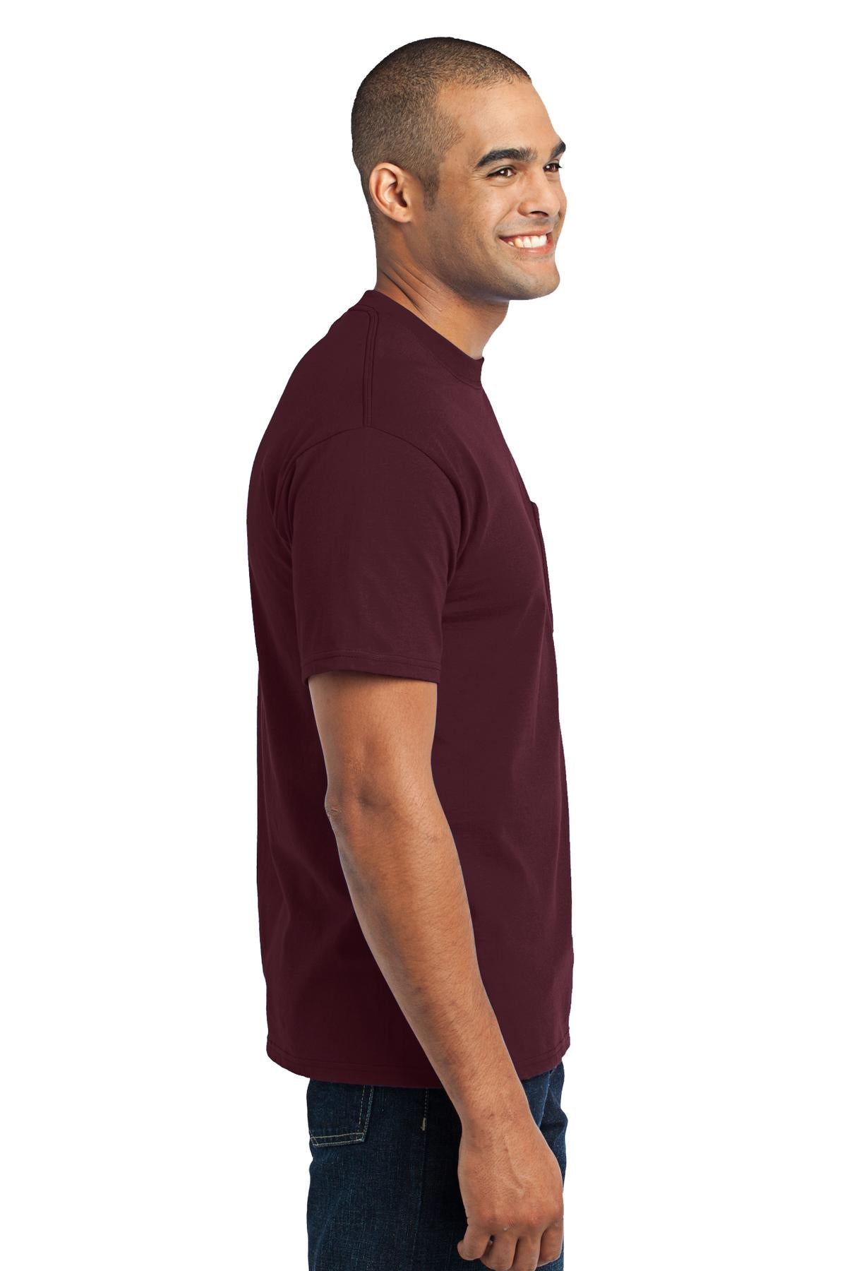 Athletic Marn Port & Co Core Blend Pocket Tee. PC55P