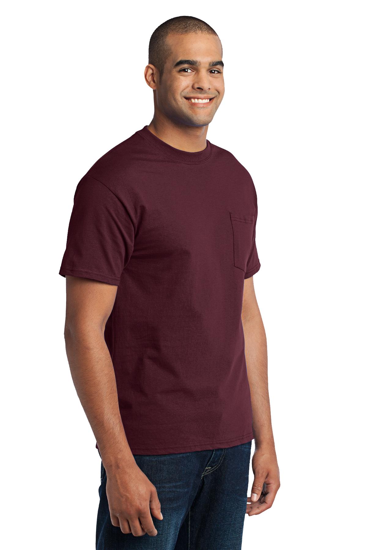 Athletic Marn Port & Co Core Blend Pocket Tee. PC55P