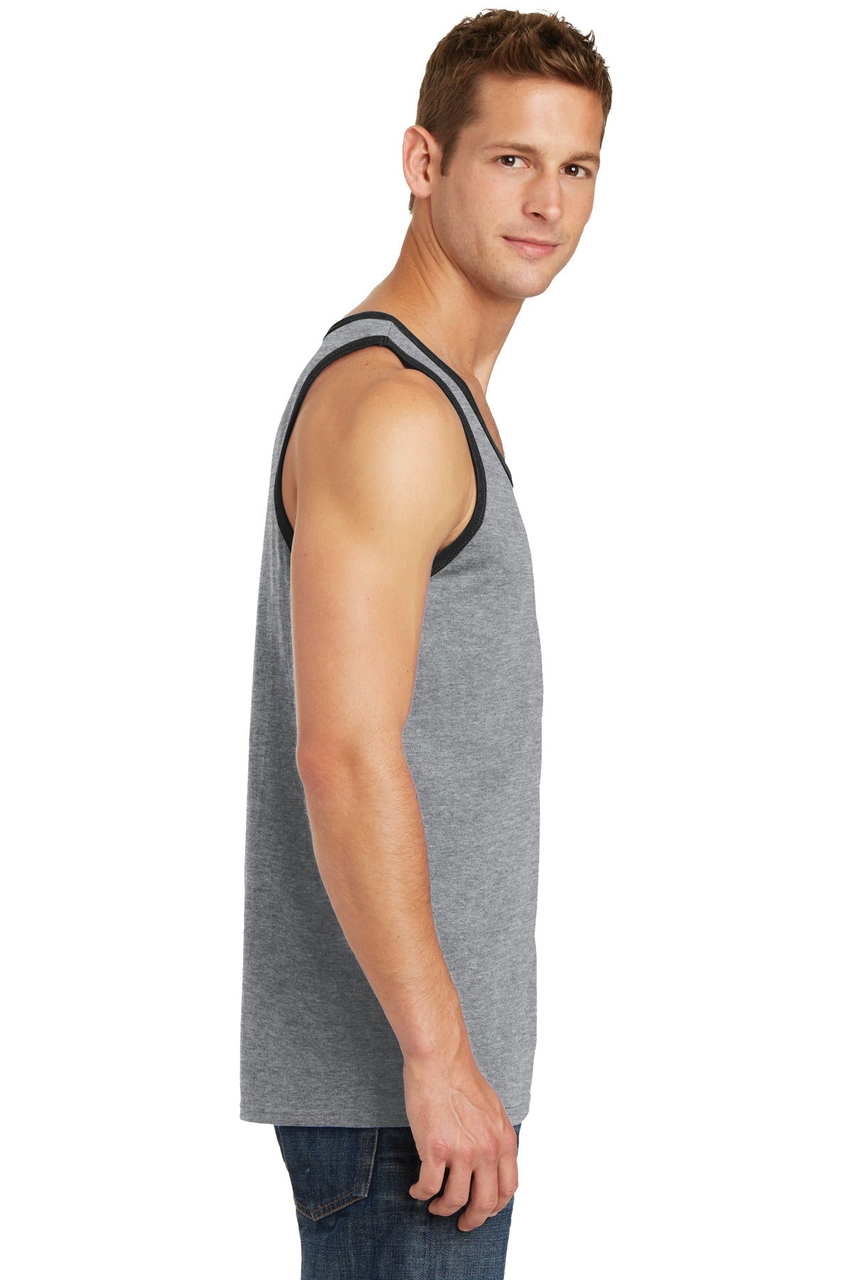 AthlHth/Jt Blk Port & Co Core Cotton Tank Top. PC54TT