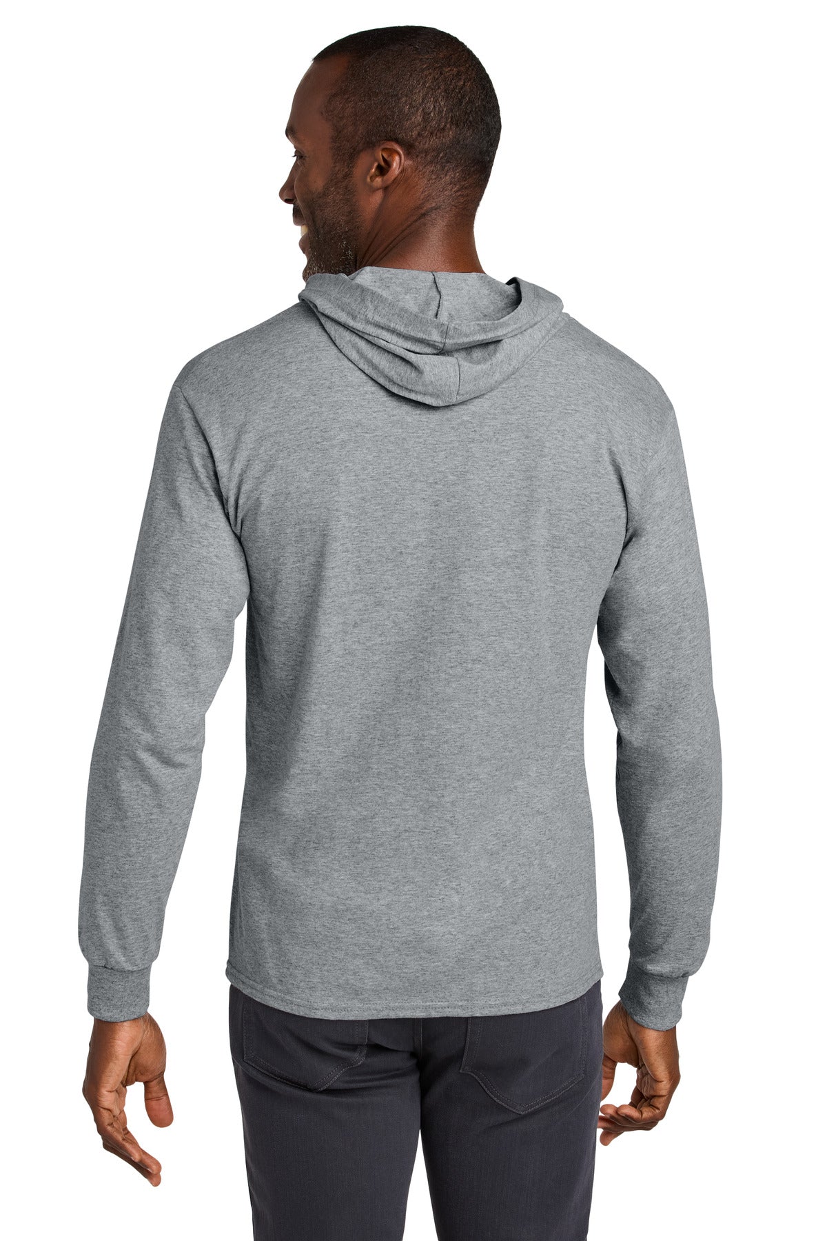 AthlHthr Jerzees Classics Unisex Cotton Long Sleeve Hooded T-Shirt 363LH