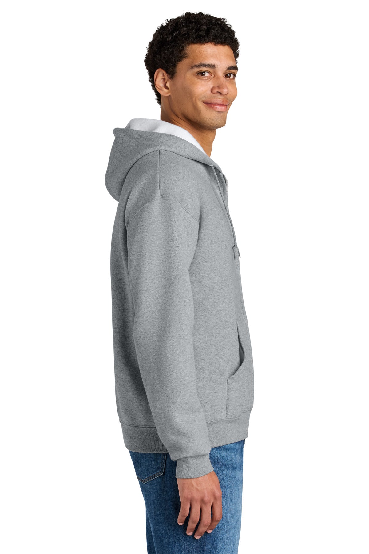 AthlHthr Jerzees Rugged Unisex Full-Zip Hooded Sweatshirt Z12M