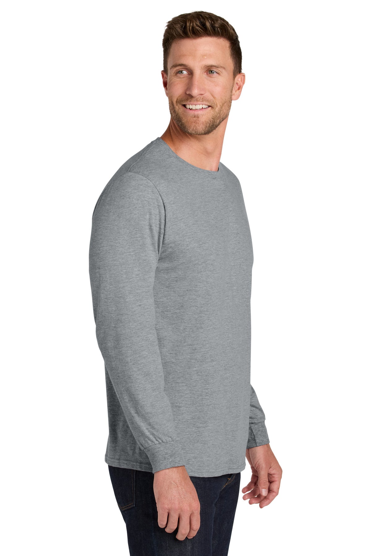 AthlHthr Jerzees Ultimate Unisex Ring Spun Long Sleeve T-Shirt IC46L