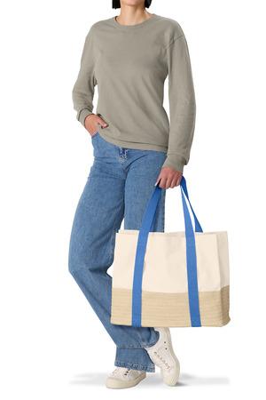 AwrnsPink Port Authority Straw Market Tote BG450