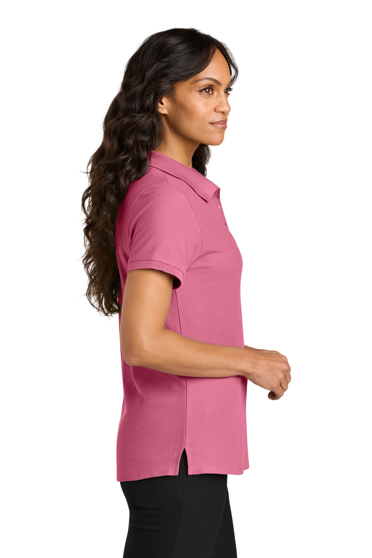 AwrnsPink Port Authority Women's Wearever Signature Pique Polo LK200