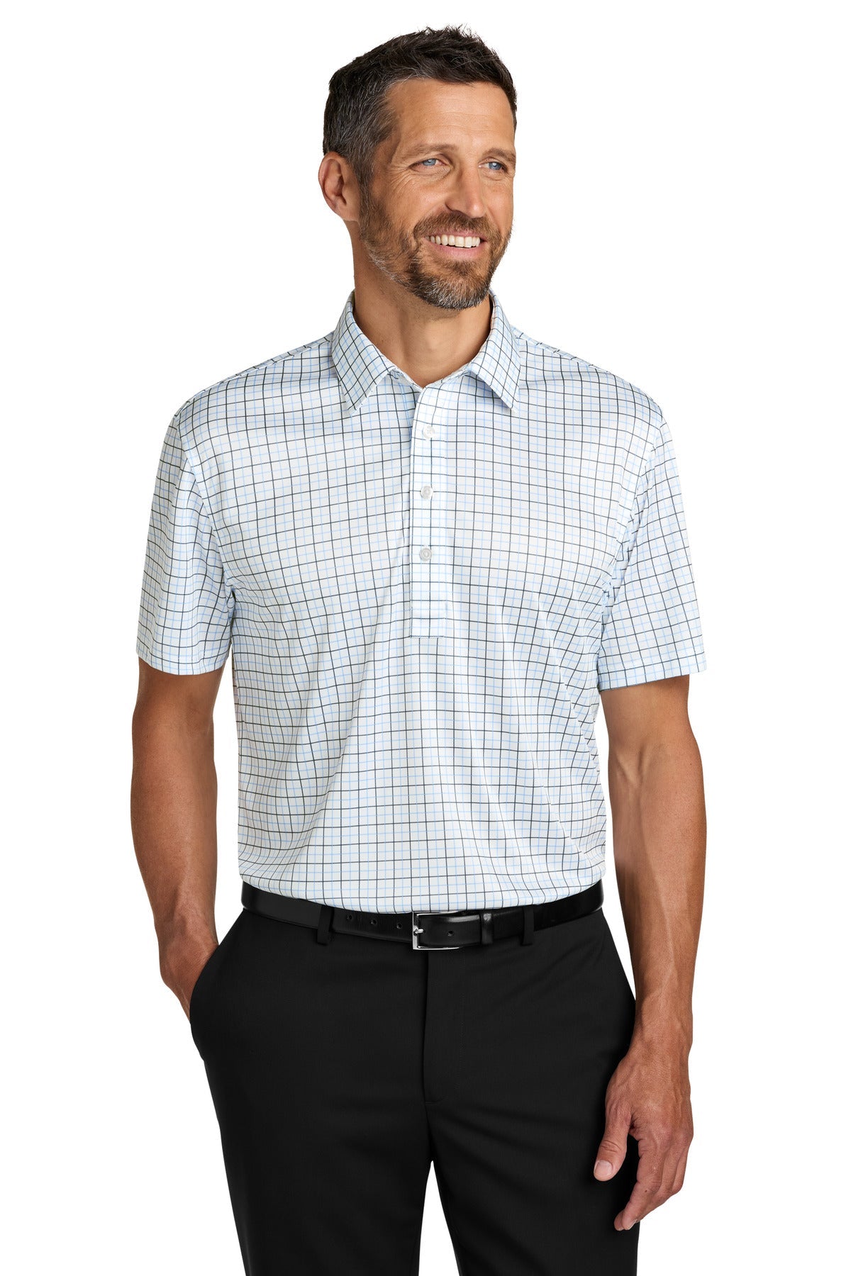 Bk/CarBlCk Port Authority Shirt Collar Polo K700