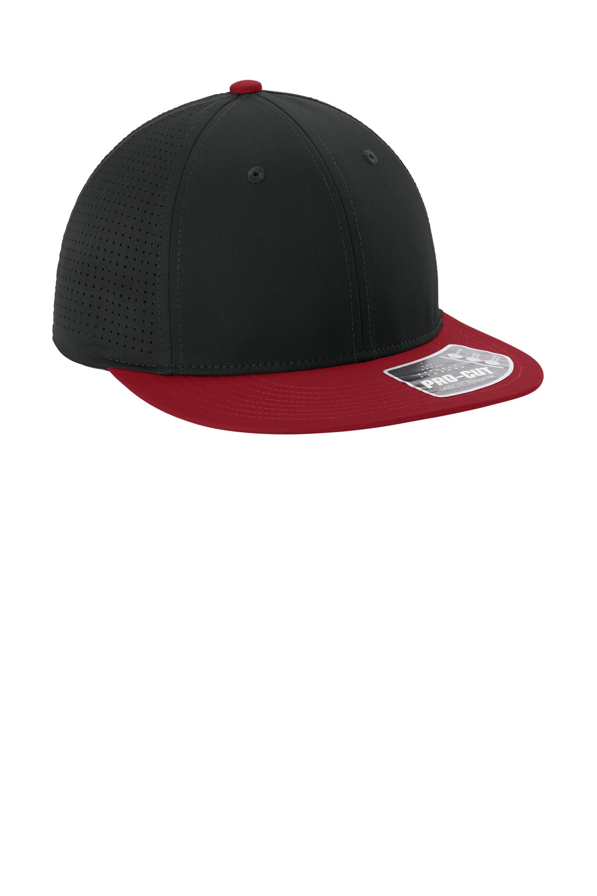 Bk/DpRd/Bk Sport-Tek Pro-Cut Stretch-Tek Cap STC64