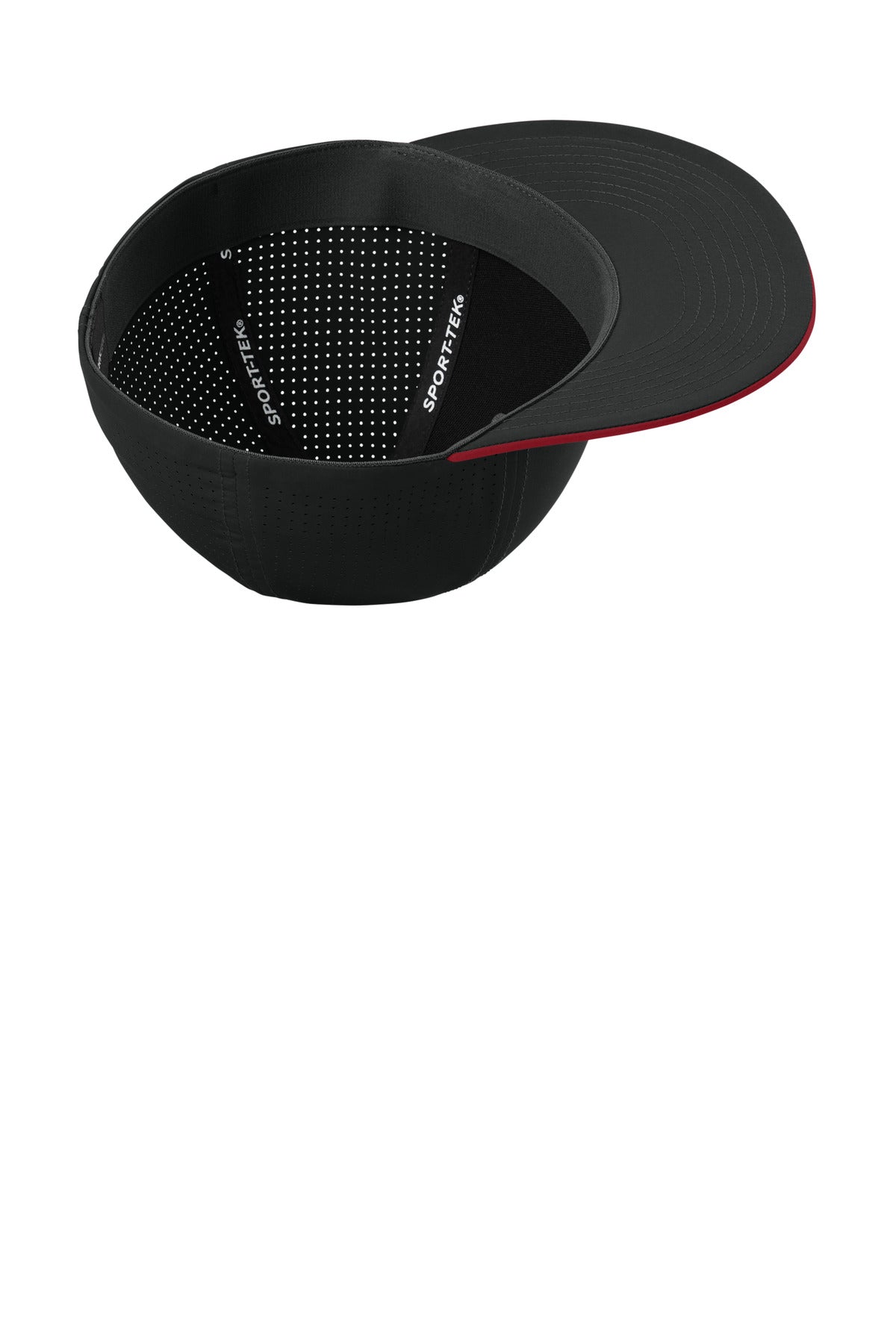 Bk/DpRd/Bk Sport-Tek Pro-Cut Stretch-Tek Cap STC64