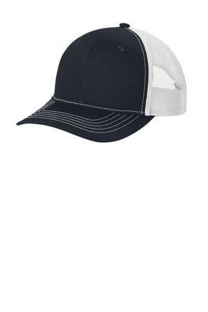 Bk/GyStl Port Authority Youth Snapback Trucker Cap YC402