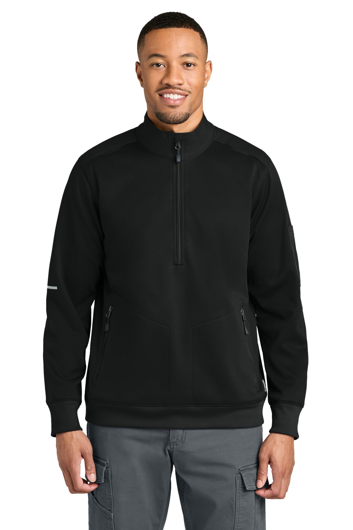 Black Carhartt FLD & RSCU 1/2-Zip Mid-Layer CTC86912