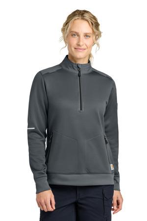 Black Carhartt Women's FLD & RSCU 1/2-Zip Mid-Layer CTC82912