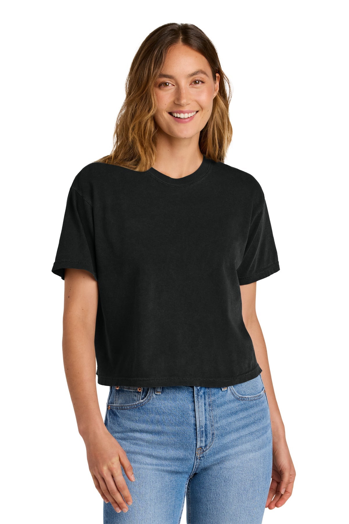 Black Comfort Colors Women's Heavyweight Boxy Tee 3023CL