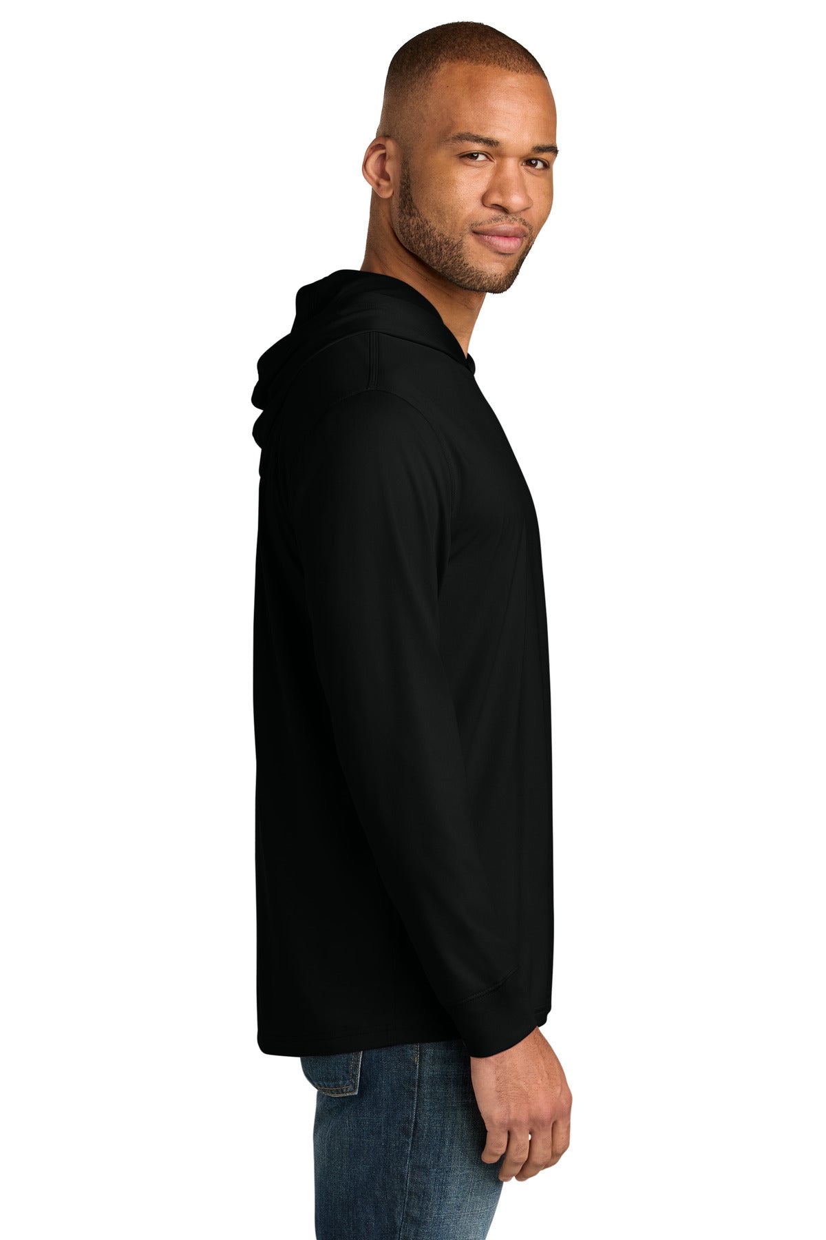 Black CornerStone Workwear Pro Long Sleeve Hooded Tee CS440LSH