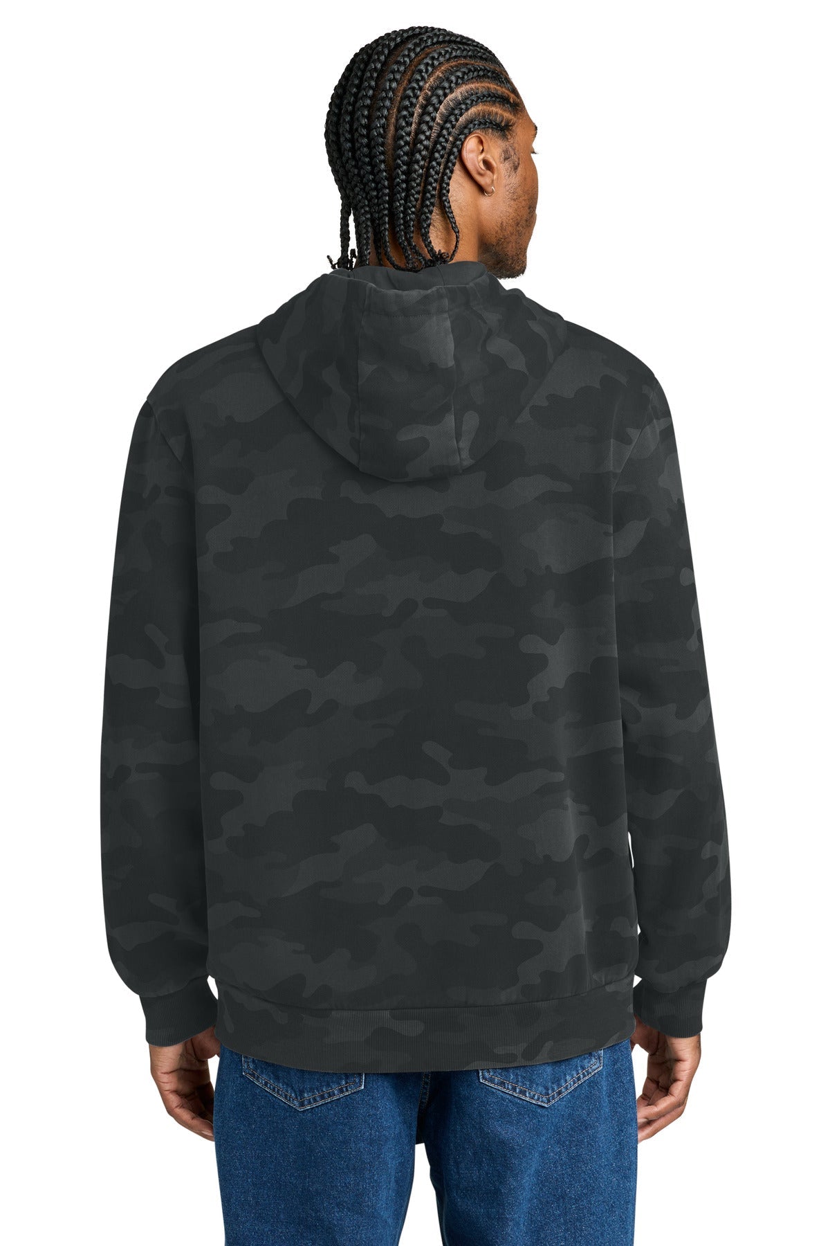 Black District Wash Camo Fleece Hoodie DT2200C