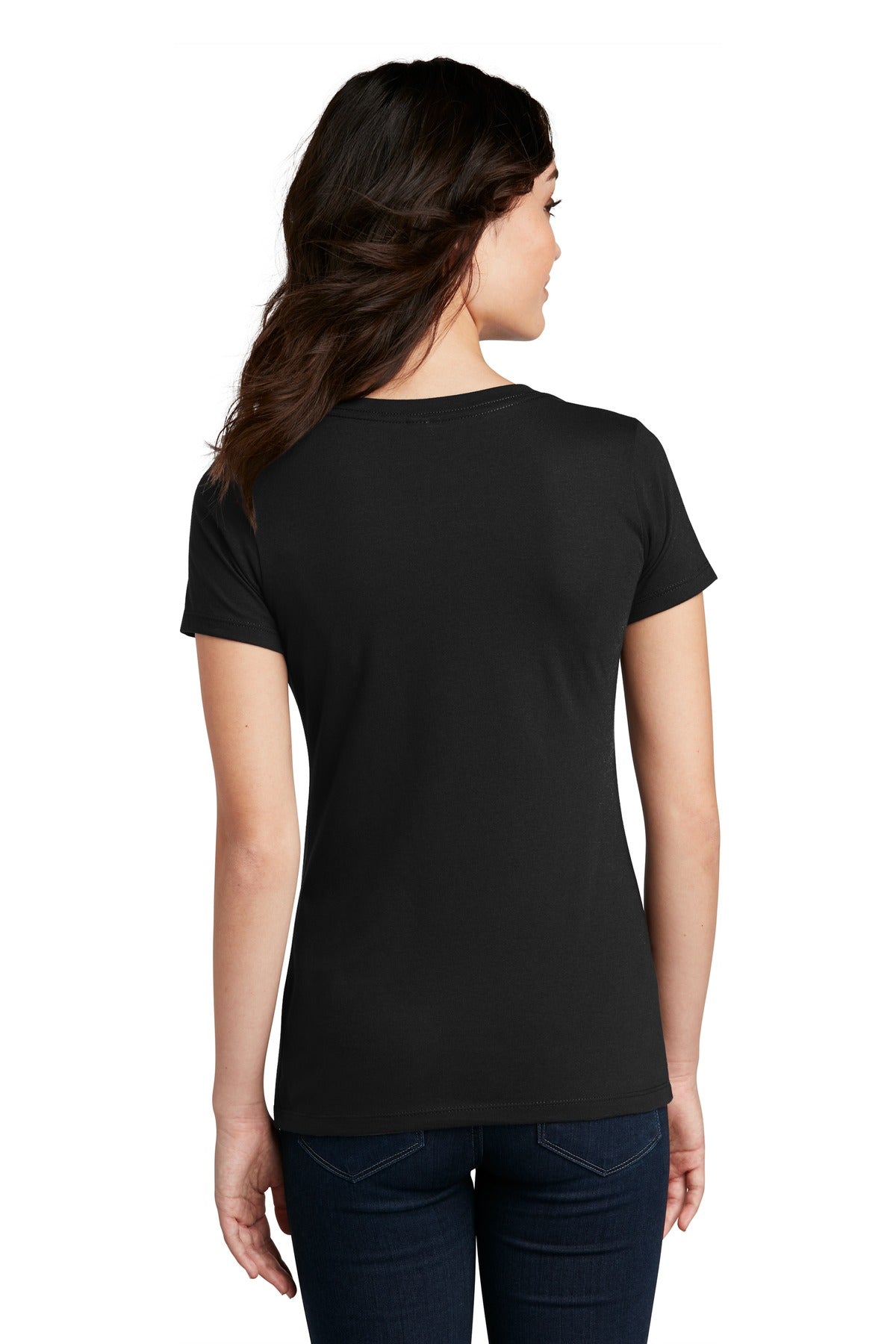 Black District Women's Perfect Blend CVC V-Neck Tee. DM1190L