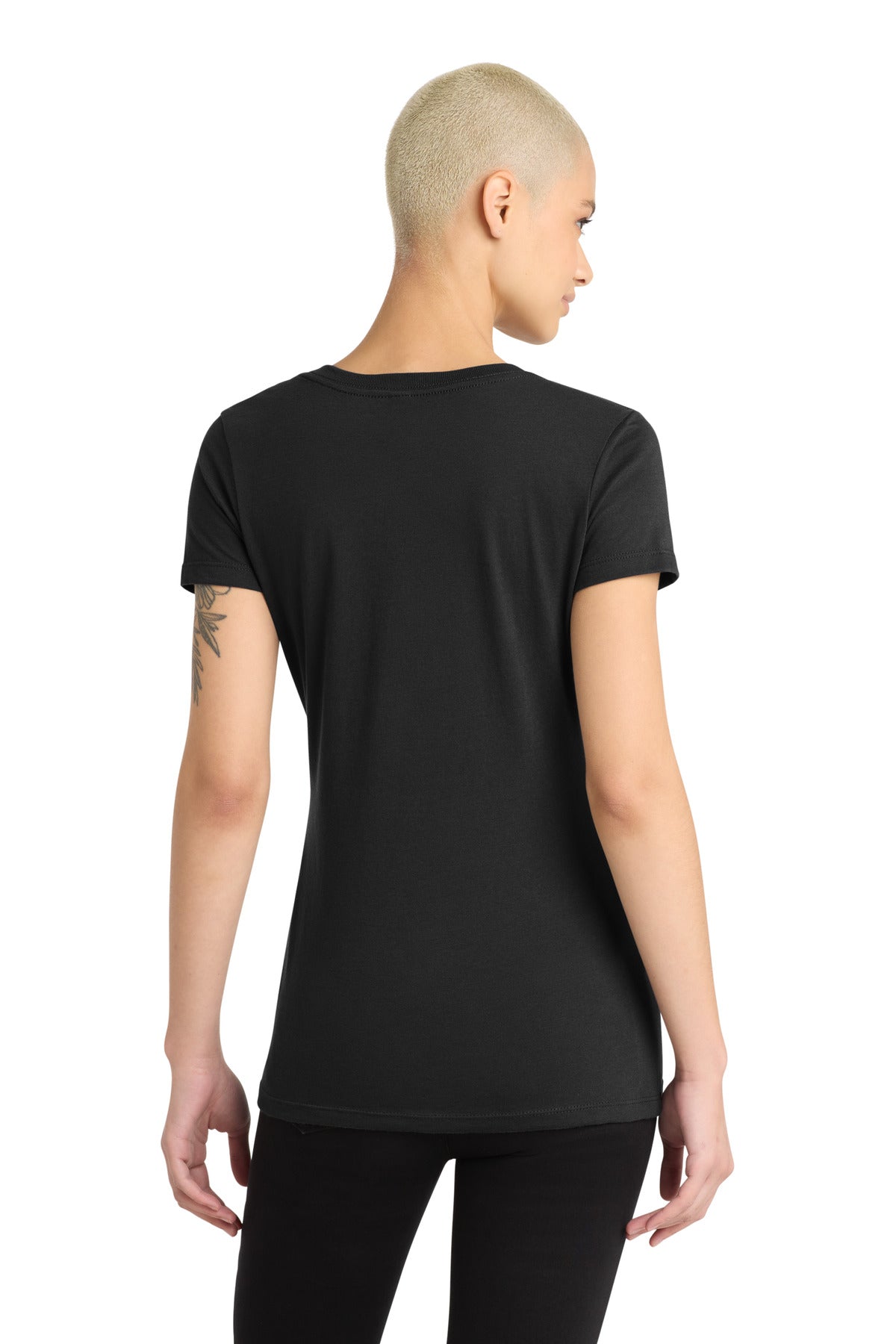 Black District Women's Perfect Blend CVC V-Neck Tee. DM1190L