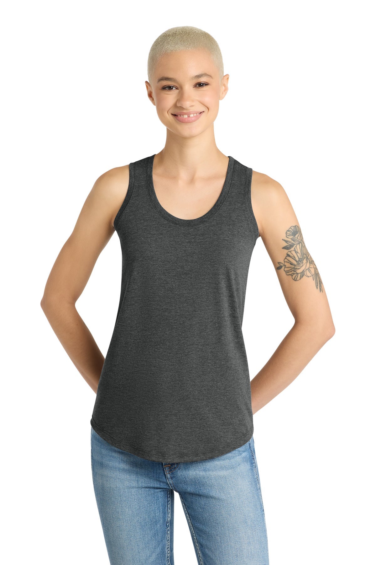 Black Frost District Women's Perfect Tri Racerback Tank. DM138L