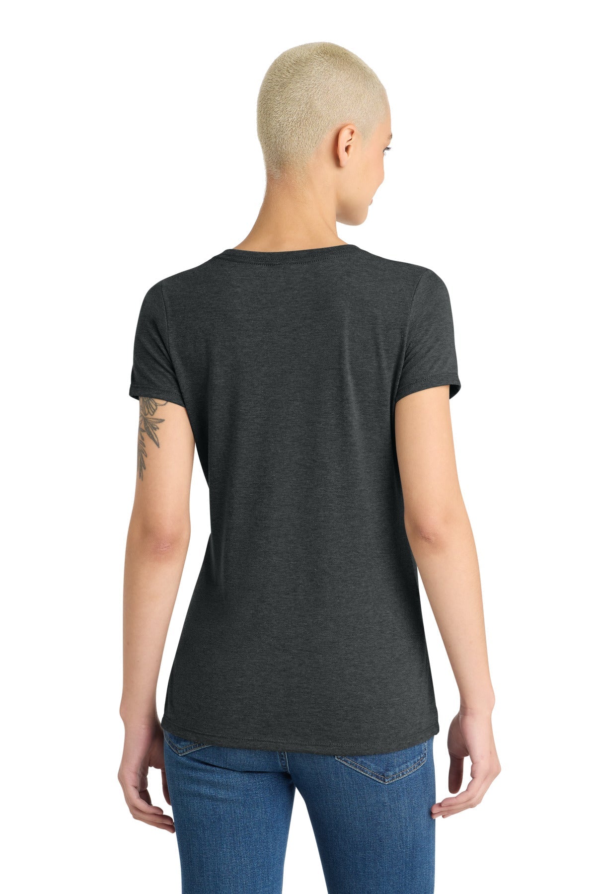Black Frost District Women's Perfect Tri V-Neck Tee. DM1350L