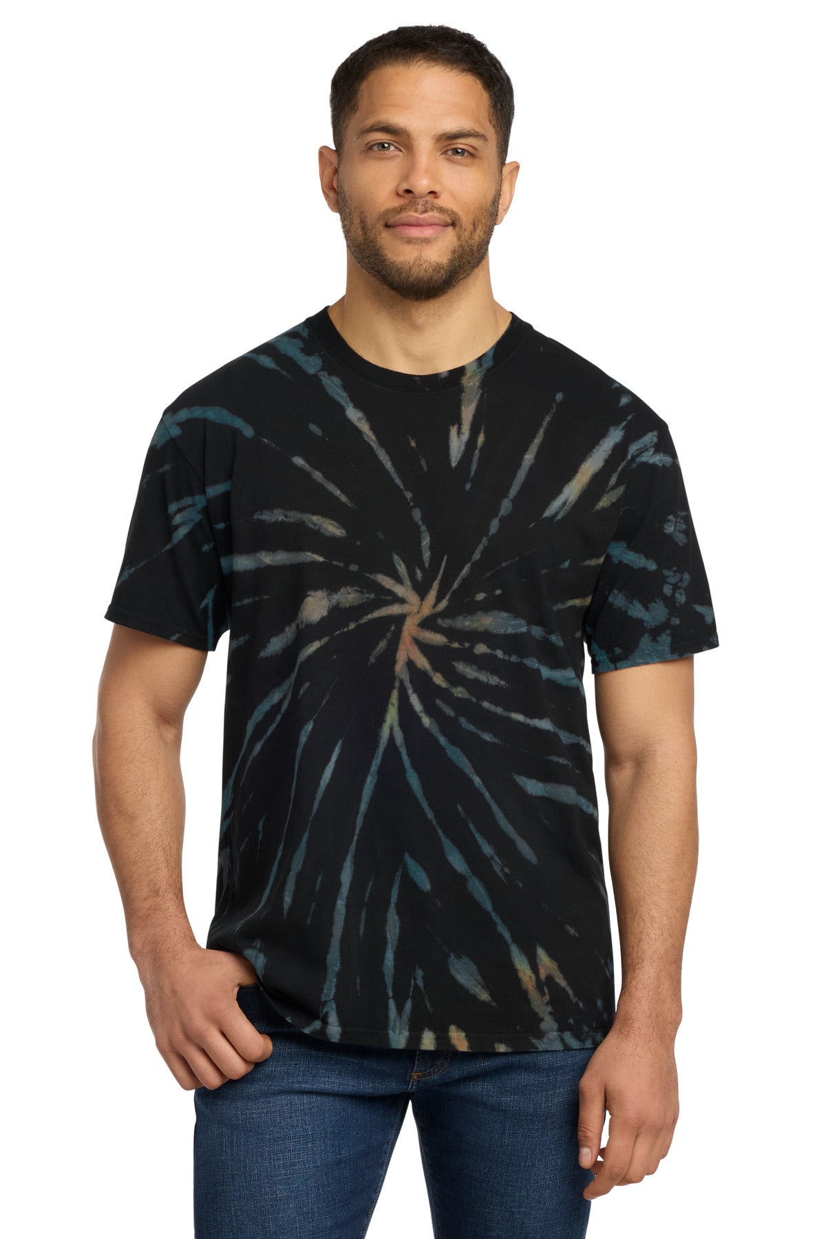 Black Galxy Sp Port & Co Tie-Dye Tee. PC147