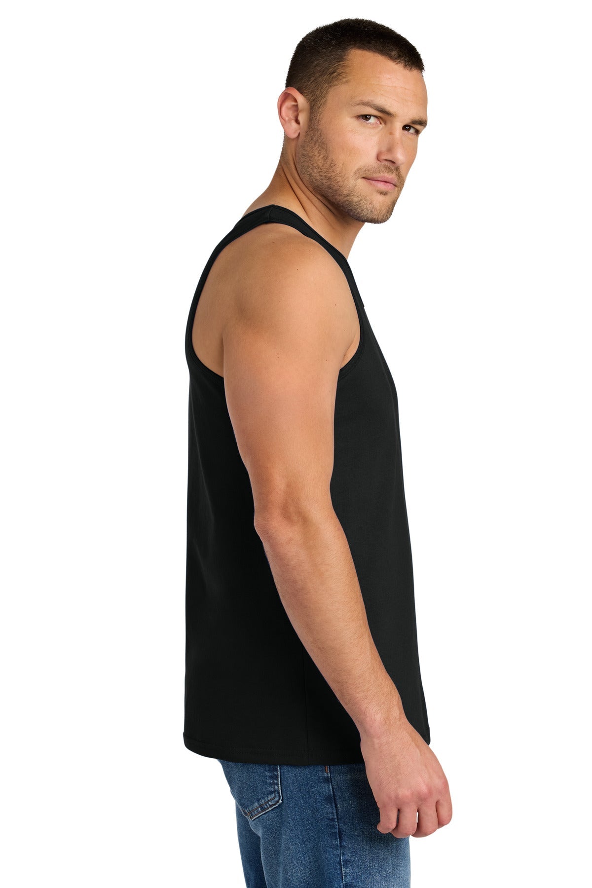 Black Gildan Heavy Cotton Tank Top. G5200