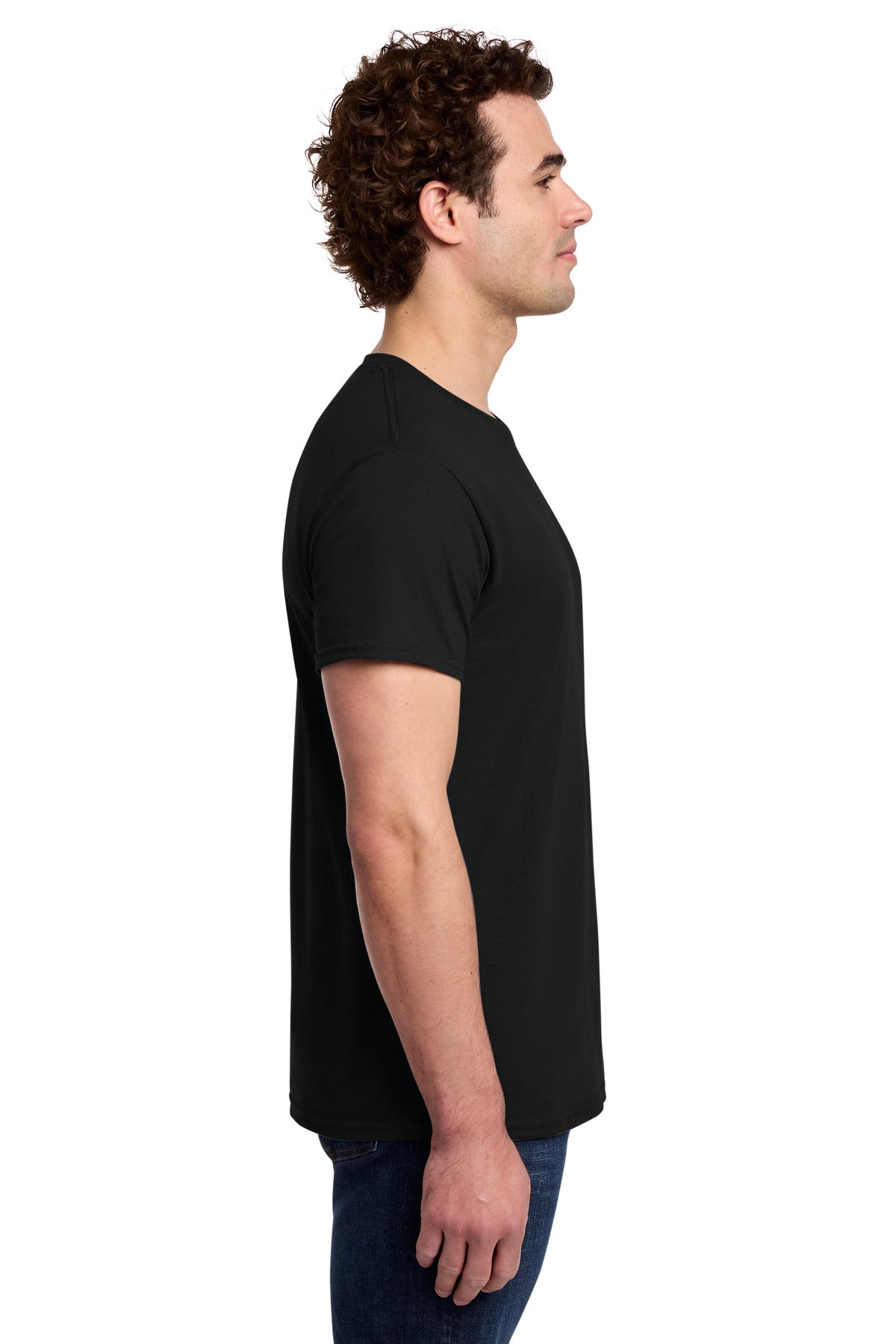 Black Gildan Light Cotton Tee 3000