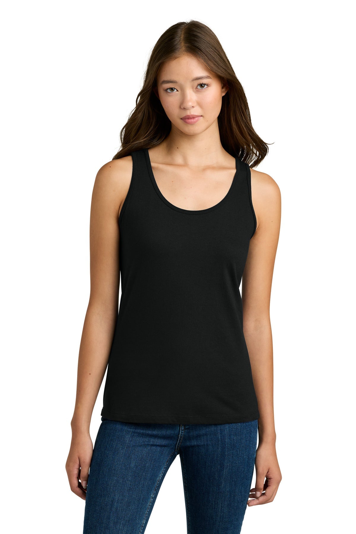 Black Gildan Softstyle Junior Fit Tank Top. 64200L