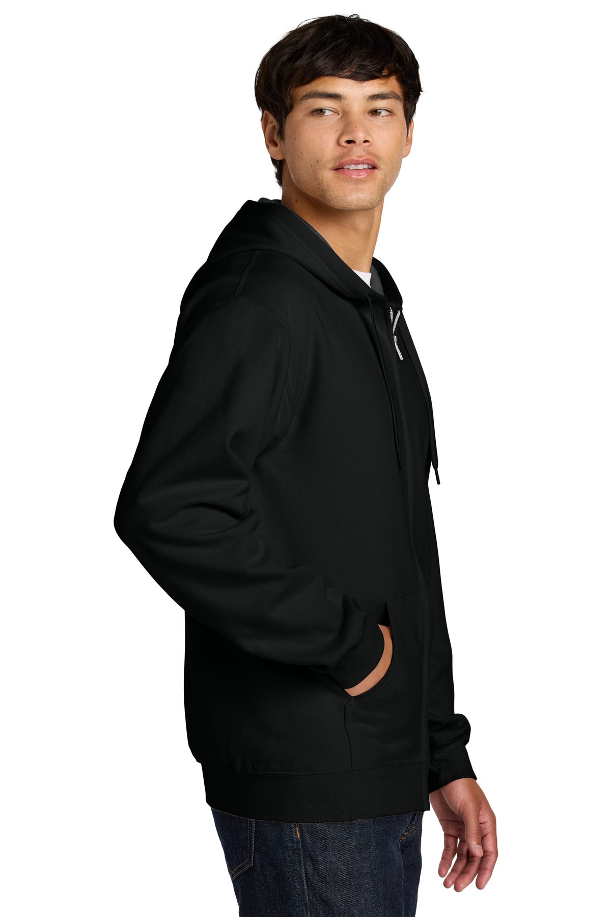 Black Gildan Softstyle Midweight Fleece Full-Zip Hooded Sweatshirt SF600