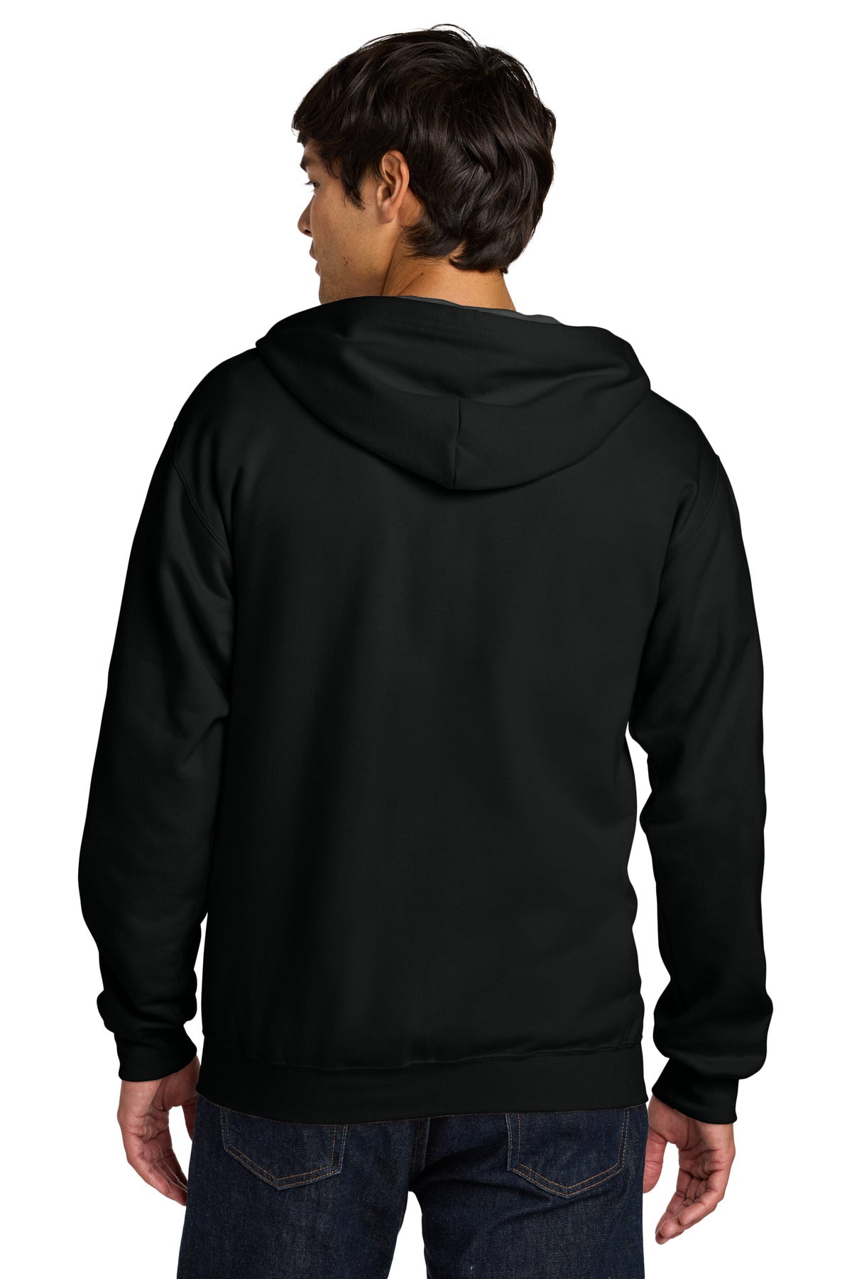 Black Gildan Softstyle Midweight Fleece Full-Zip Hooded Sweatshirt SF600