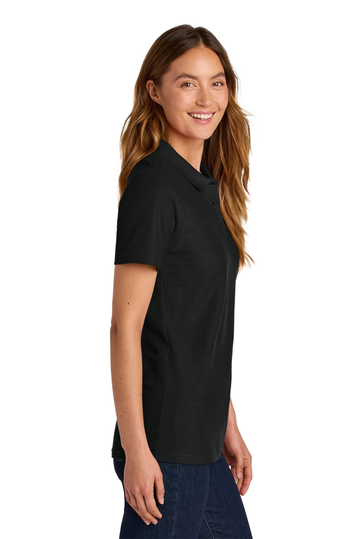 Black Gildan Softstyle Women's Pique Polo 64800L
