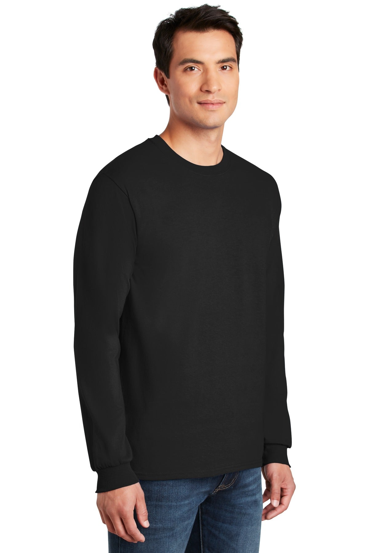 Black Gildan - Ultra Cotton 100% US Cotton Long Sleeve T-Shirt. G2400