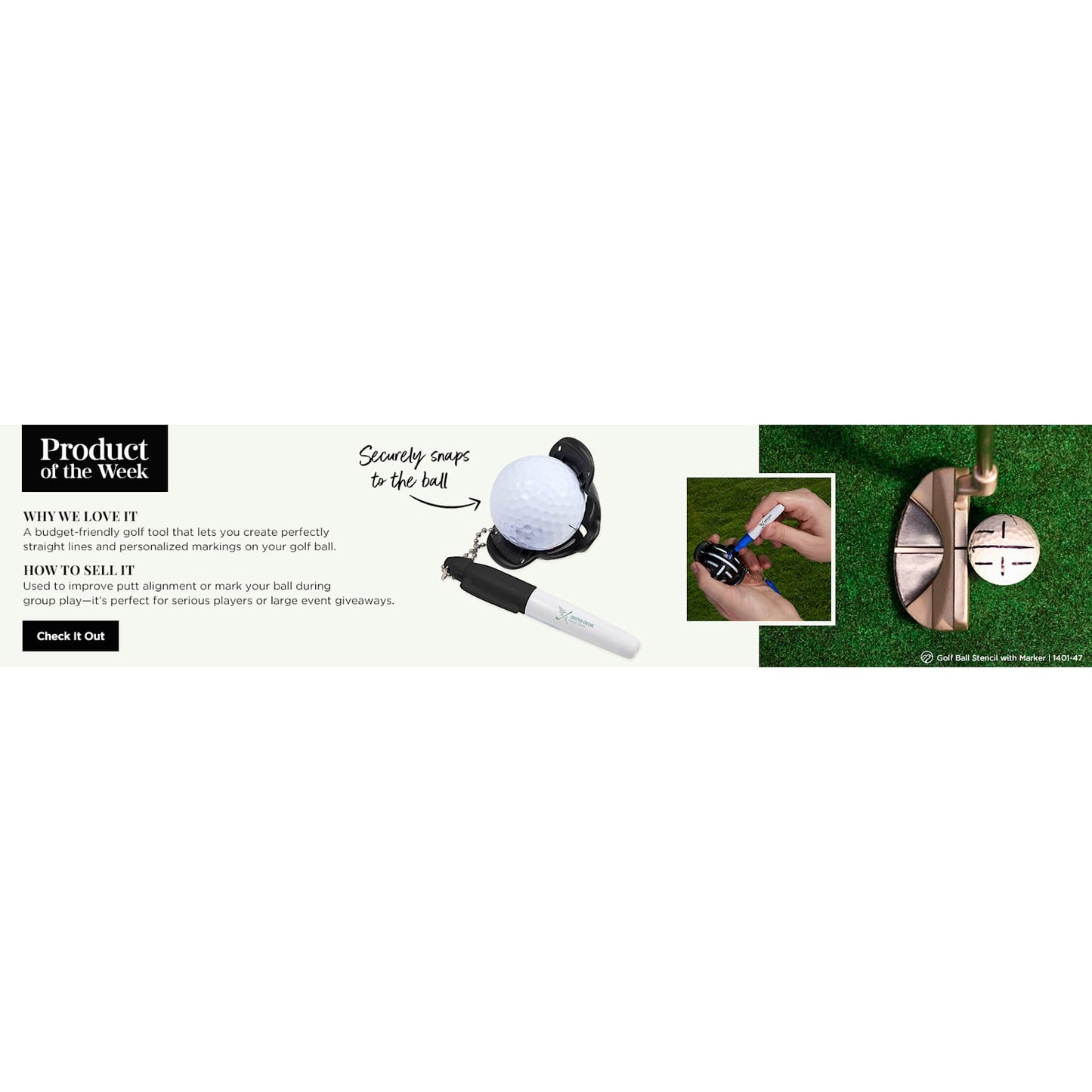 Black Golf Ball Stencil with Marker