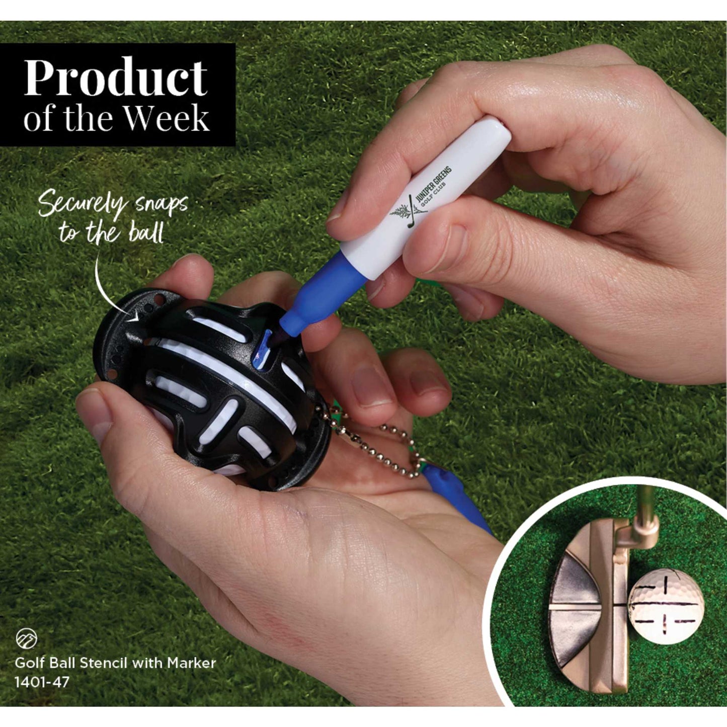 Black Golf Ball Stencil with Marker