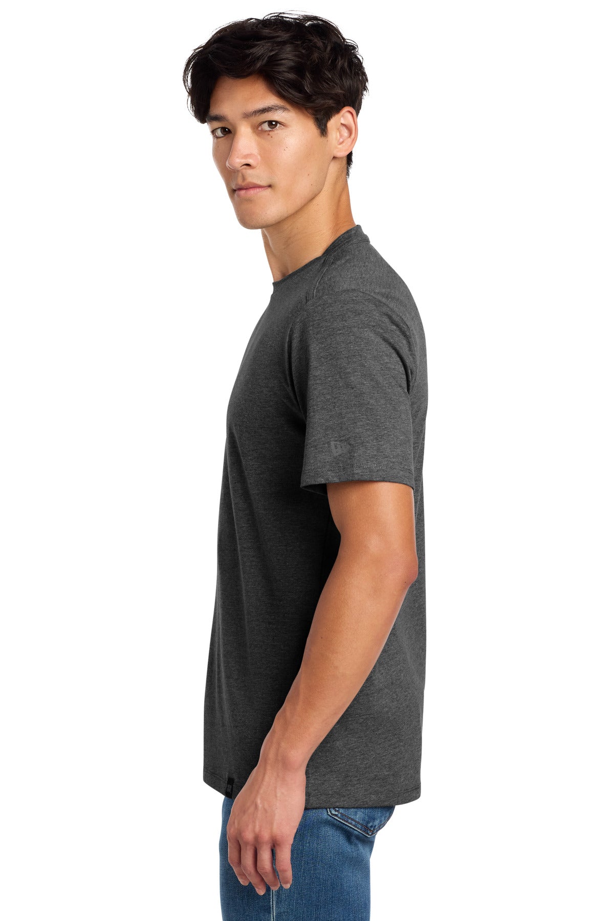 Black Heather New Era Heritage Blend Crew Tee. NEA100