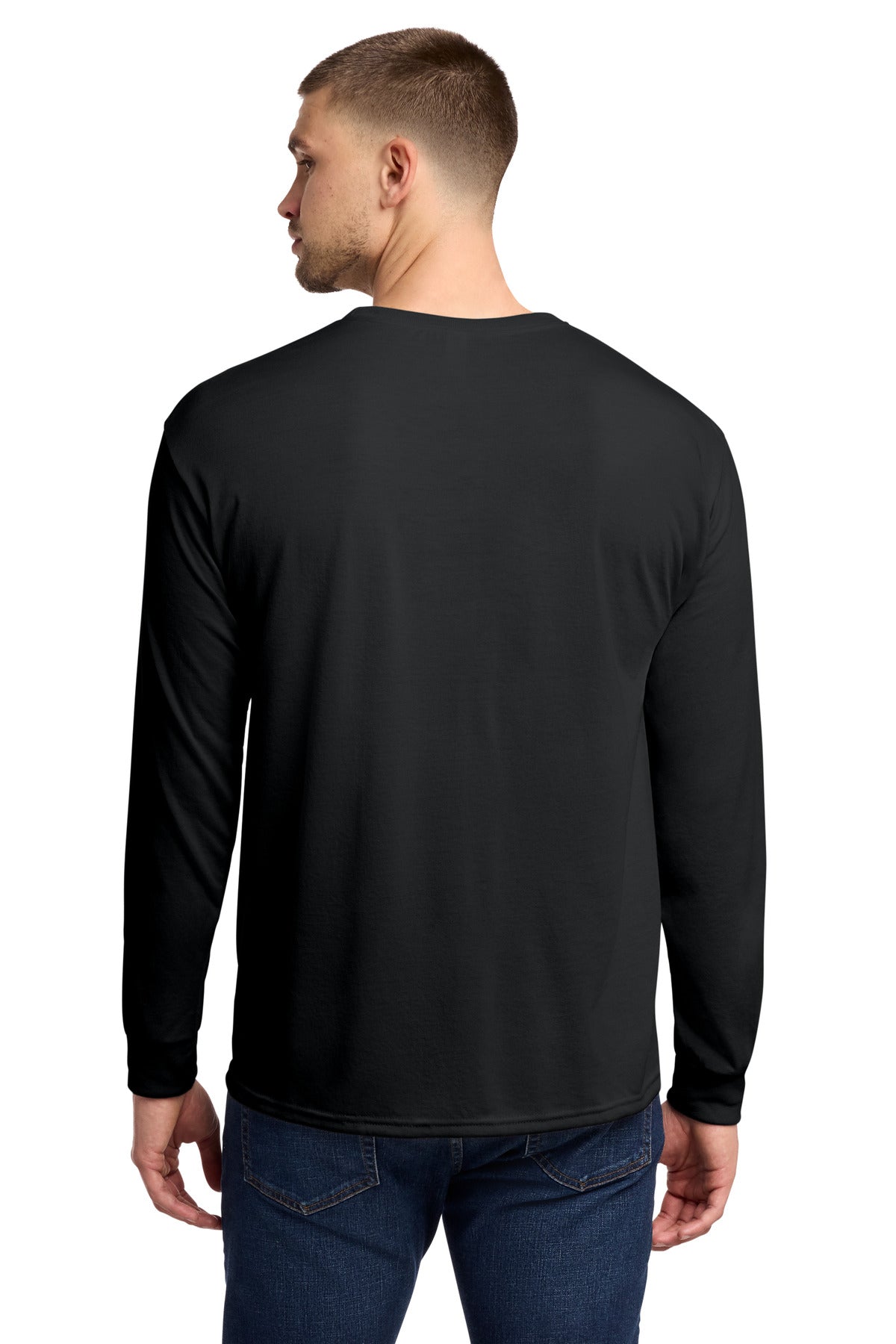 Black Jerzees Dri-Power 100% Polyester Long Sleeve T-Shirt 21LS