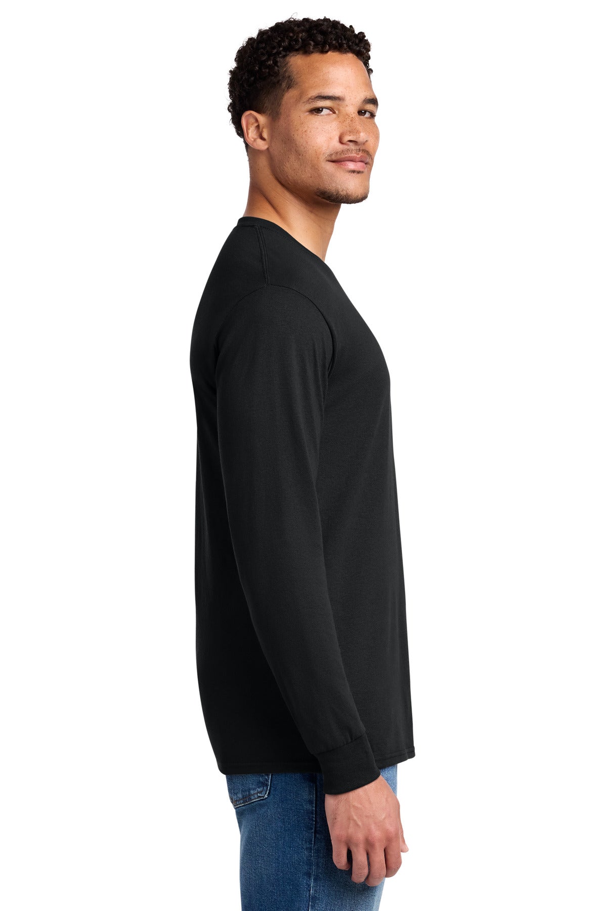Black Jerzees - Dri-Power 50/50 Cotton/Poly Long Sleeve T-Shirt. 29LS
