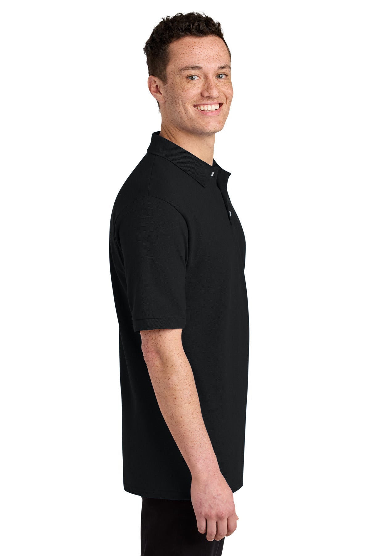 Black Jerzees Unisex Premium Ring Spun Cotton Pique Sport Shirt 443M