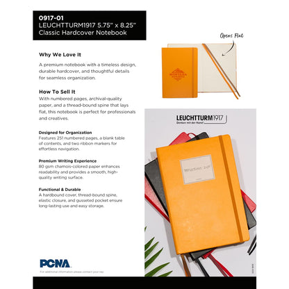 Black LEUCHTTURM1917 5.75" x 8.25" Hardcover Notebook