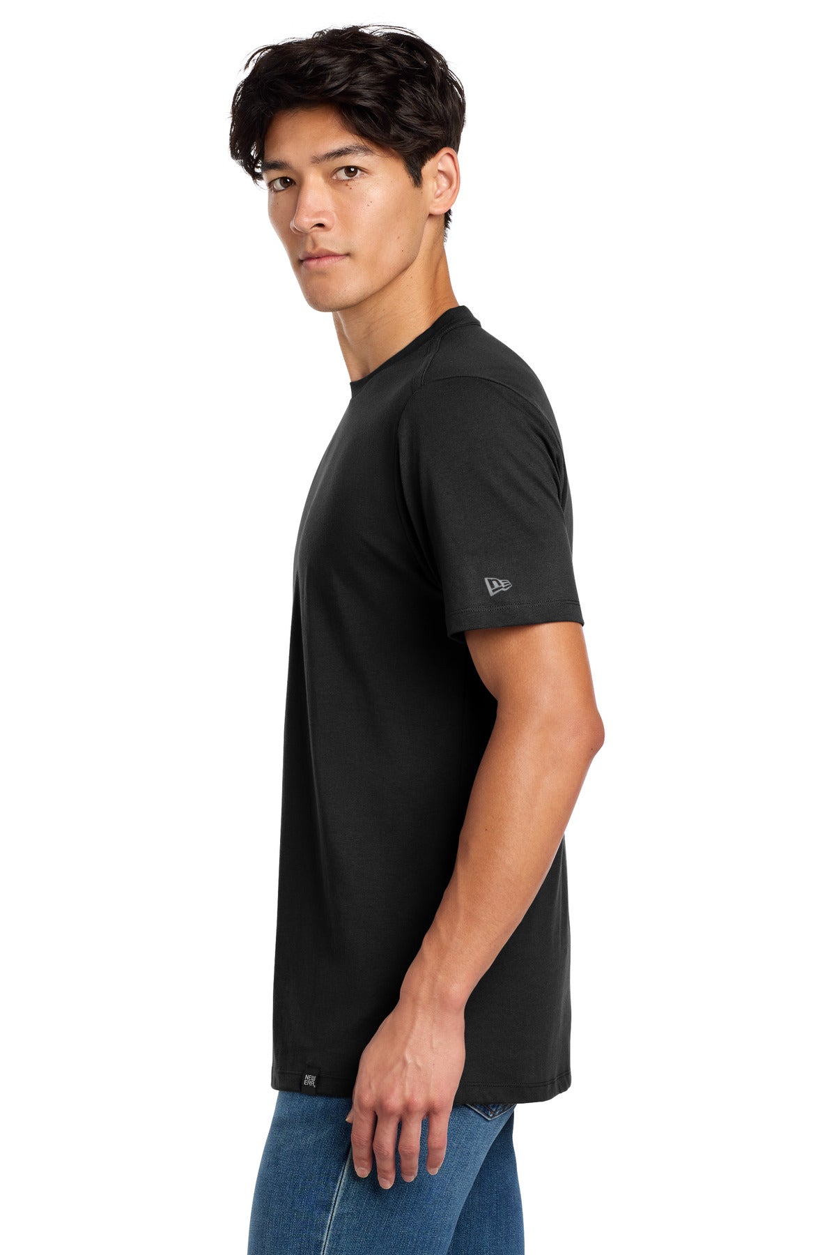 Black New Era Heritage Blend Crew Tee. NEA100