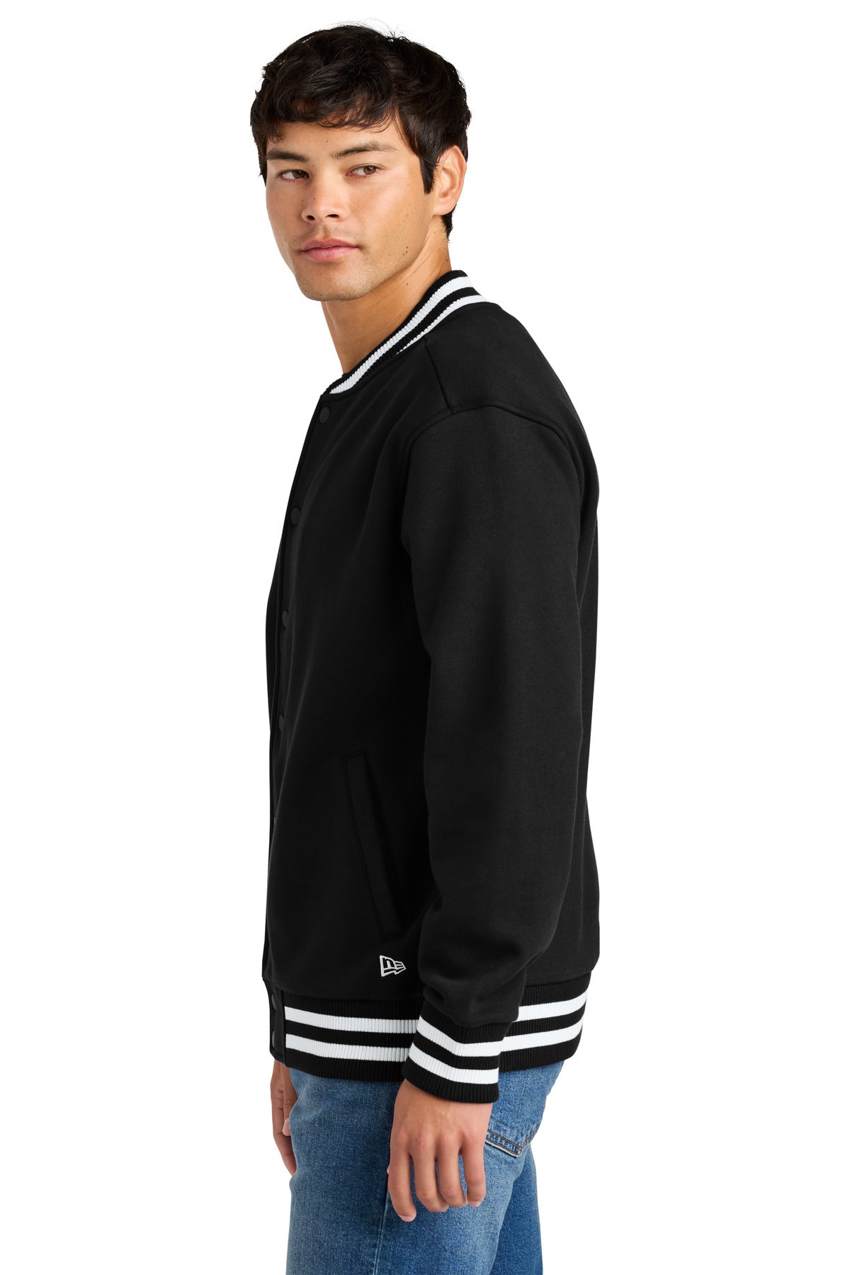 Black New Era Varsity Heavyweight Fleece Jacket NEA560