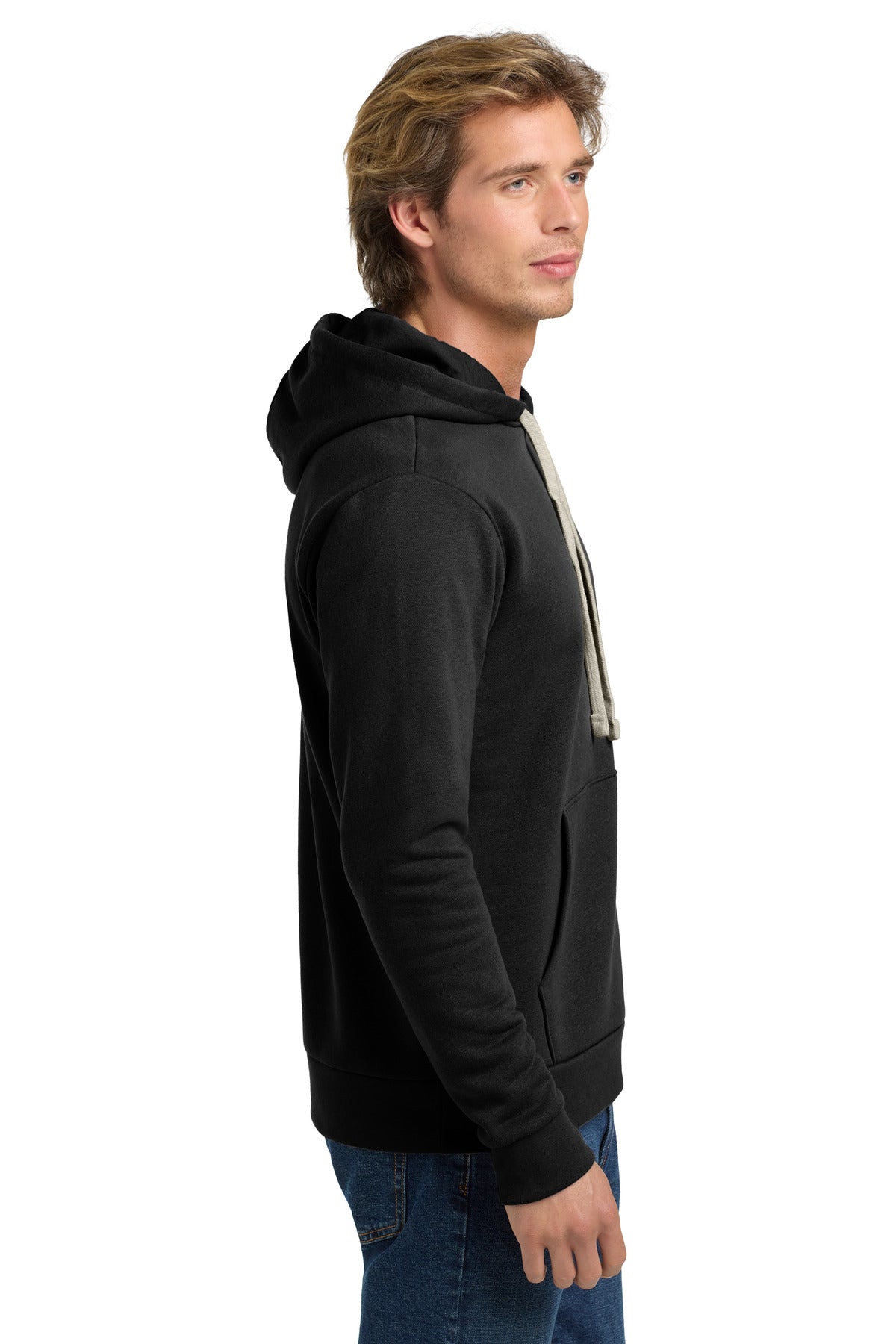 Black Next Level Apparel Adult Santa Barbara Pullover Hoodie. NL9303